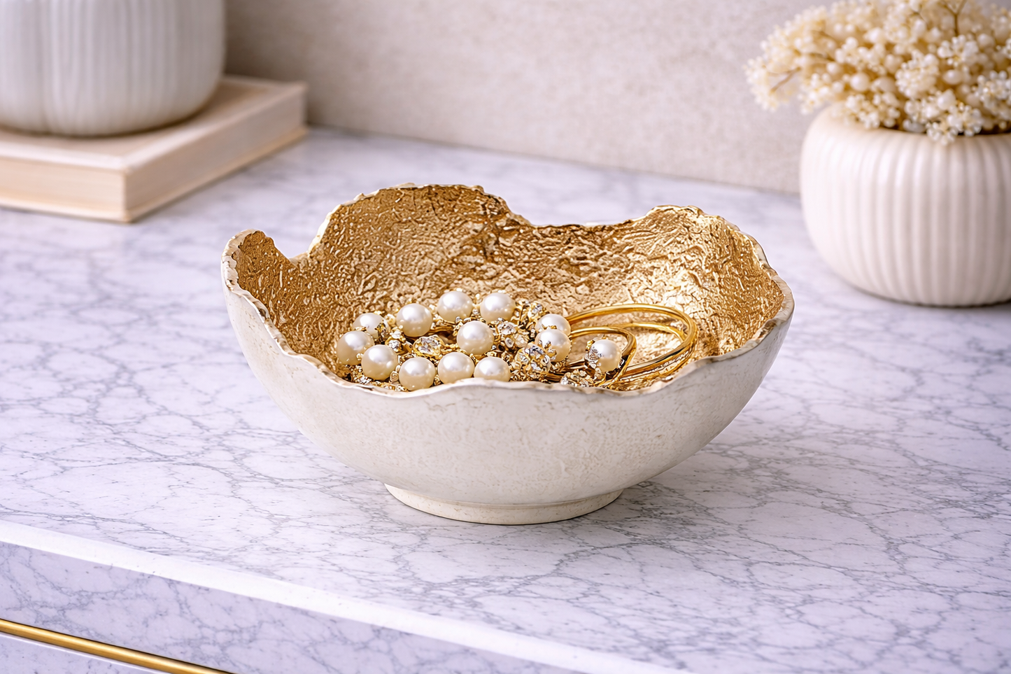 Dion Small Nickel and Gold Finish Bowl