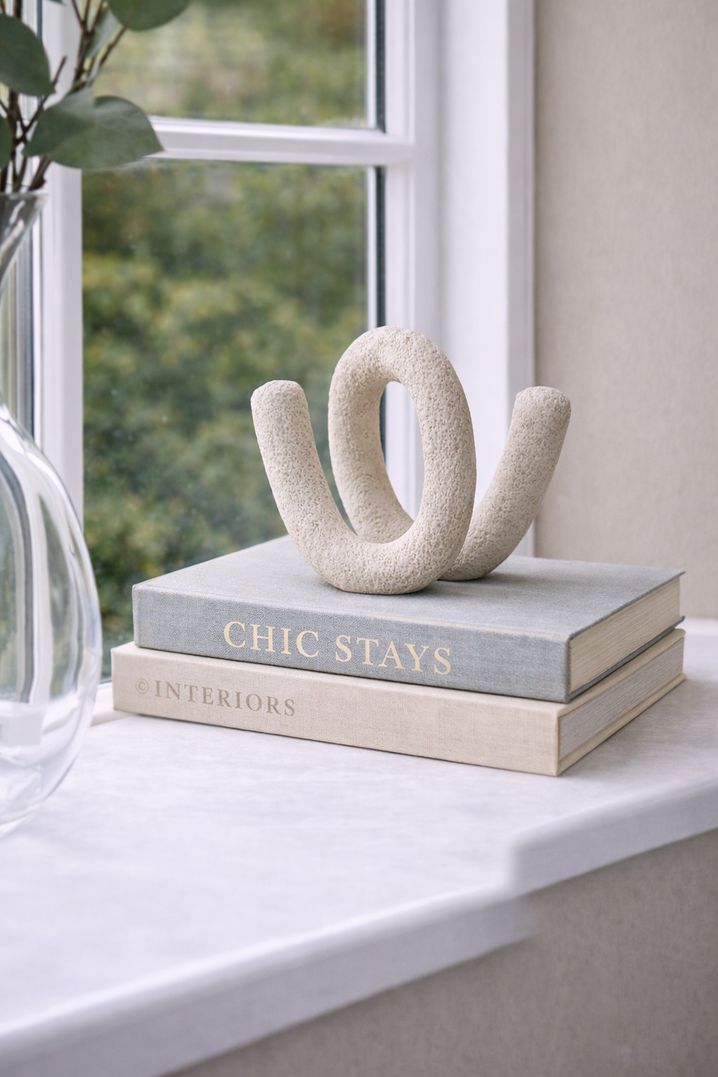 Dunas Small Textured White Loop Sculpture