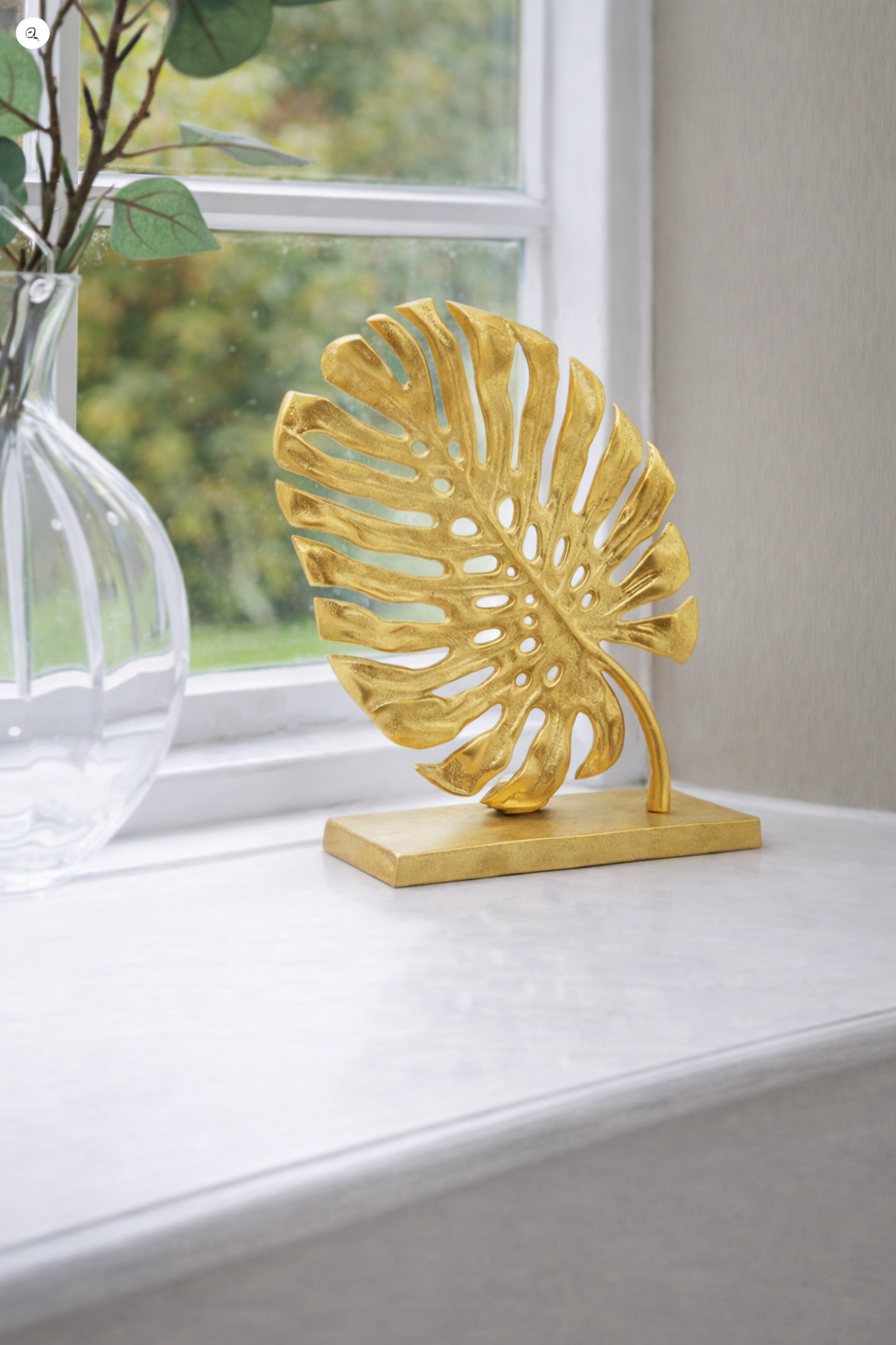 Lena Prato Gold Finish Monstera Leaf Sculpture