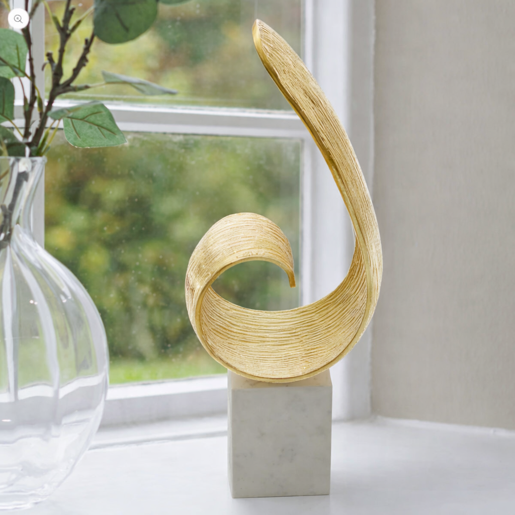 Mirano Gold Finish Curl Sculpture