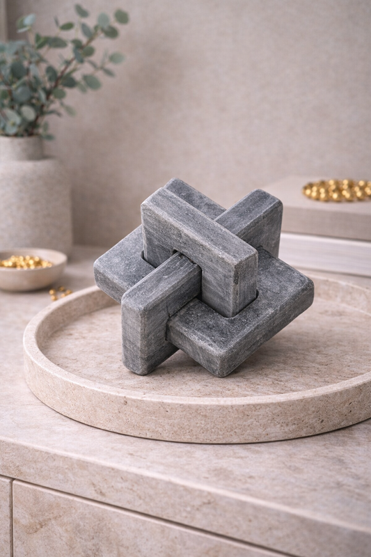 Nason Grey Marble Knot Sculpture