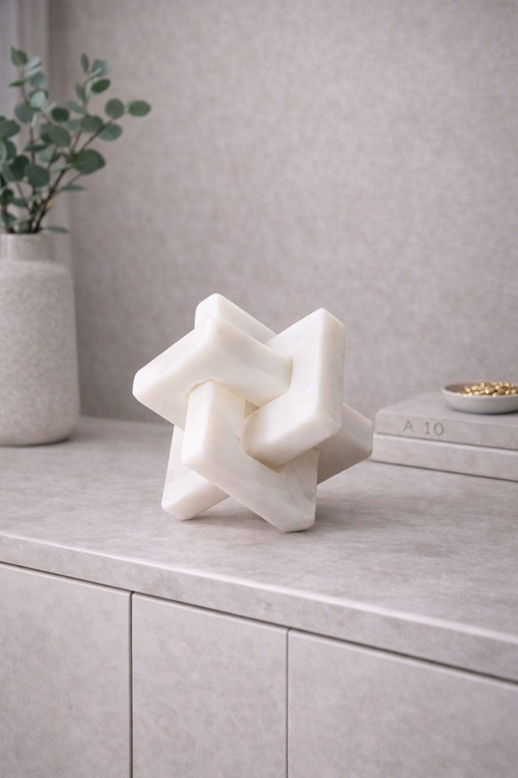 Nason White Marble Knot Sculpture