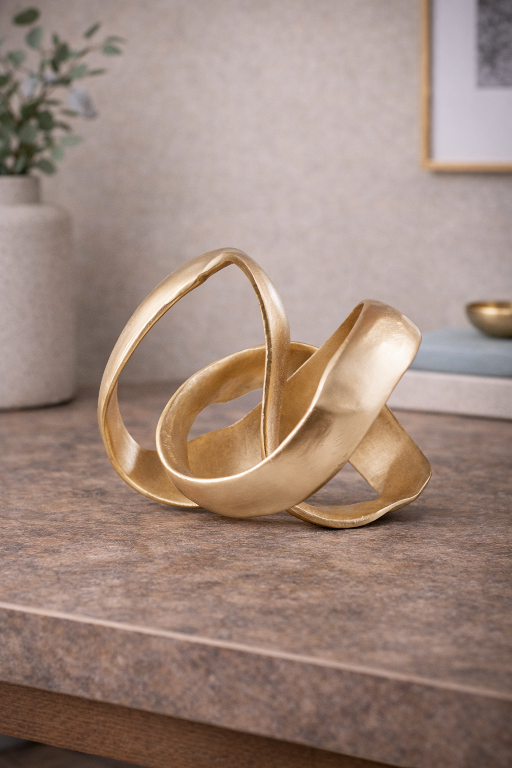 Prato Gold Finish Knot Sculpture