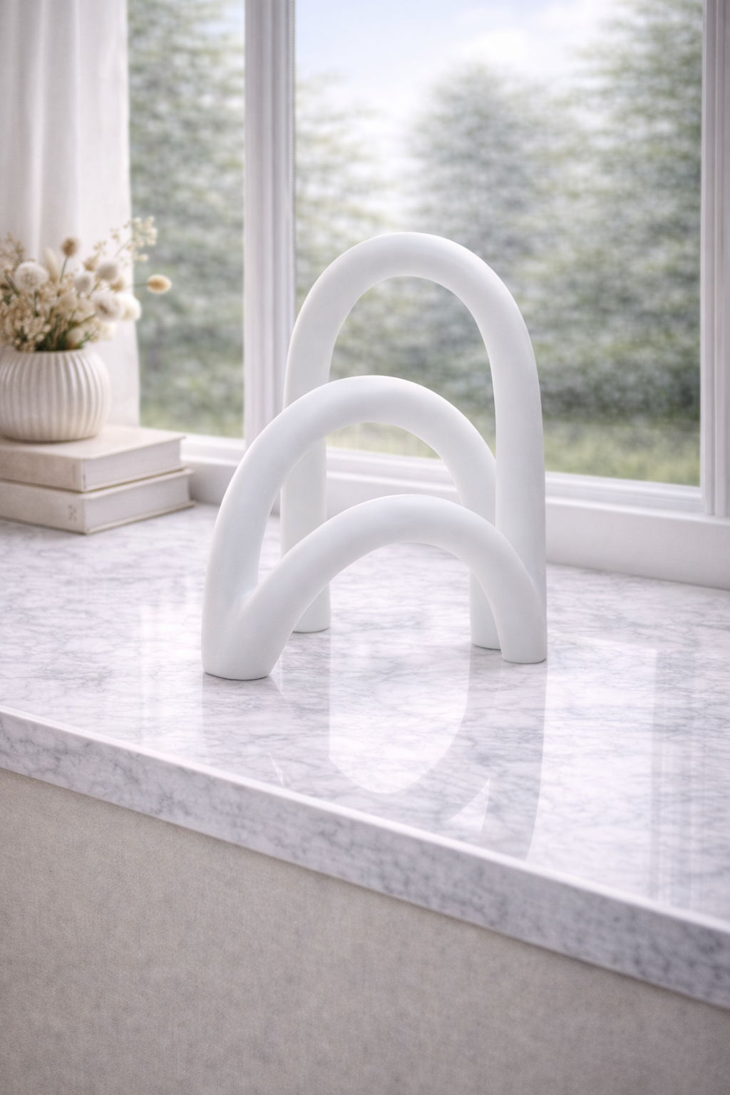 Broc White Arched Sculpture