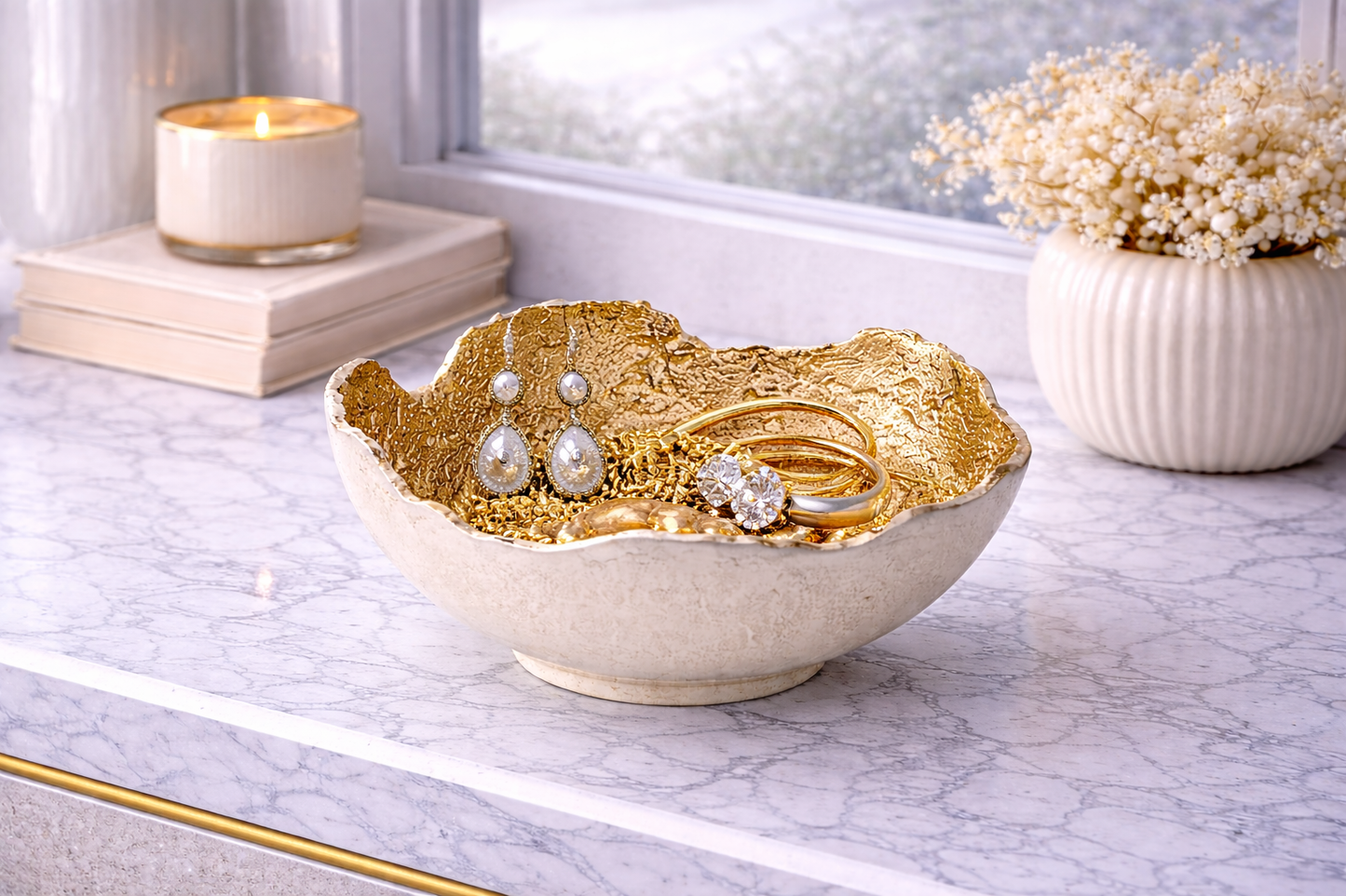 Dion Small Nickel and Gold Finish Bowl