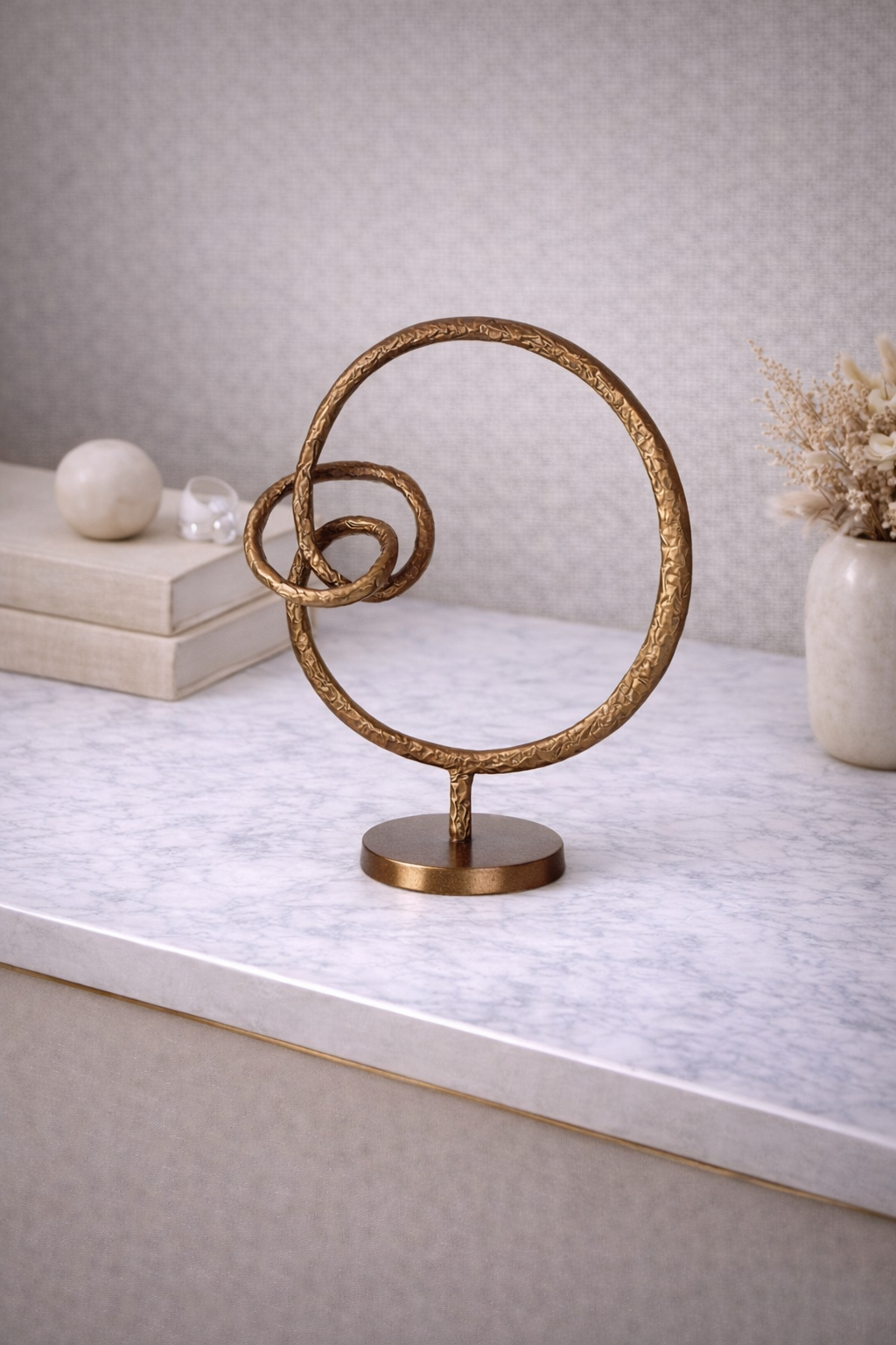 Nexus Round Rough Bronze Sculpture