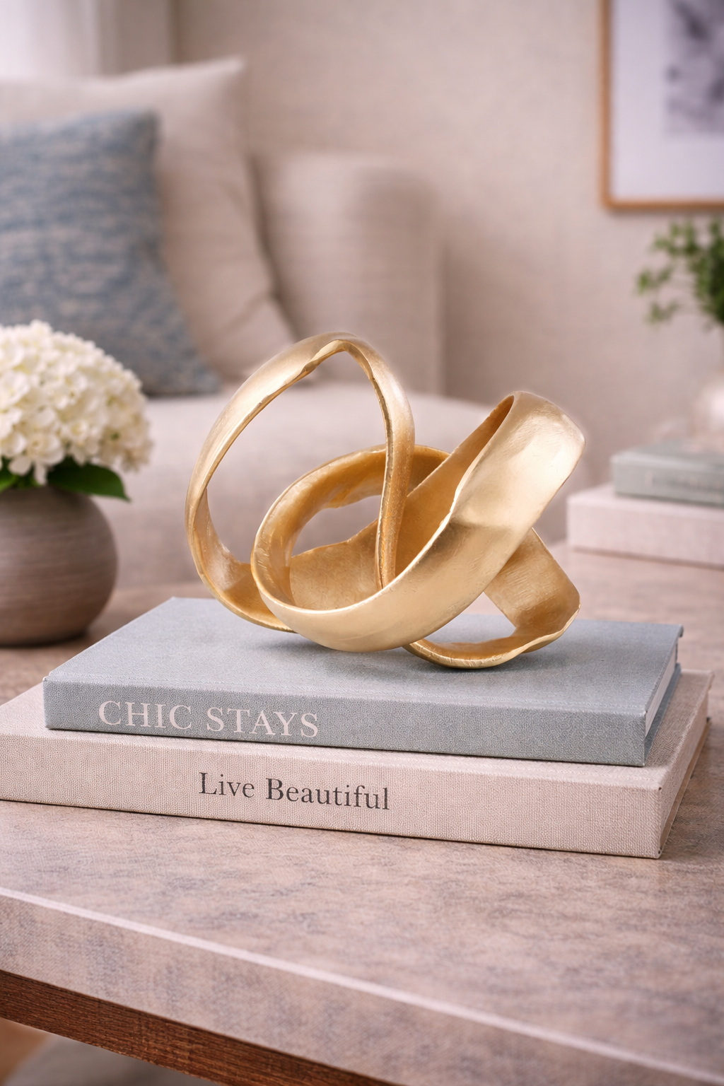 Prato Gold Finish Knot Sculpture
