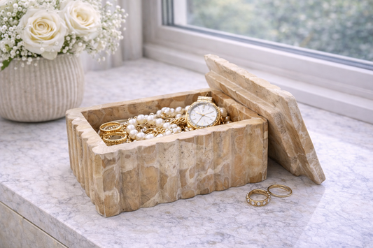 Santino Rectangular Chocolate Marble Box