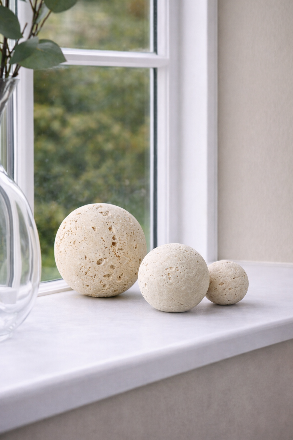 Tibor Travertine Set of 3 Deco Balls