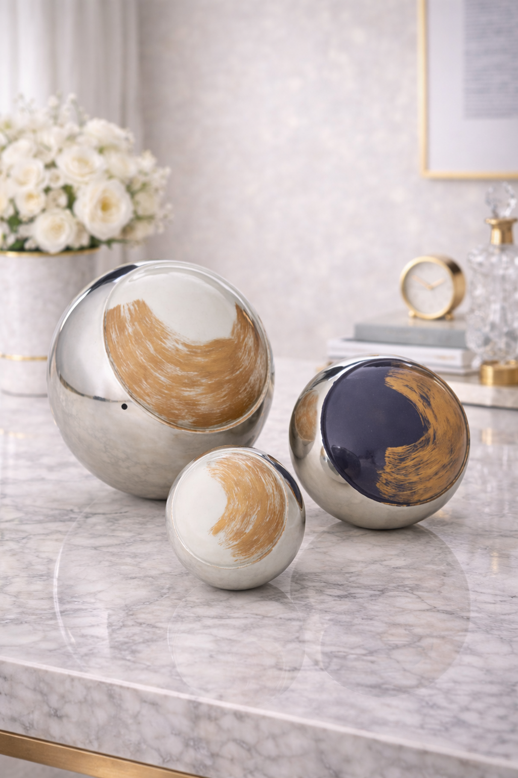 Alma Set of 3 Deco Brushstroke Balls