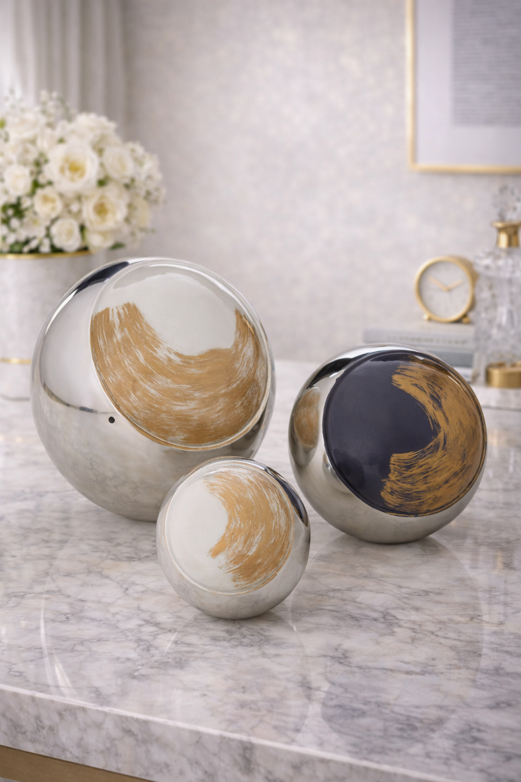 Alma Set of 3 Deco Brushstroke Balls