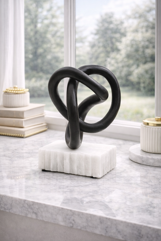 Mirano Matt Black Knot Sculpture