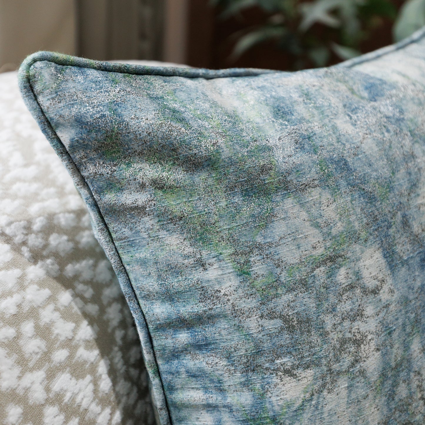 Feather filled cushion