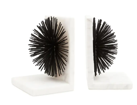 Mirano Set Of Two Gold Finish Starburst Bookends