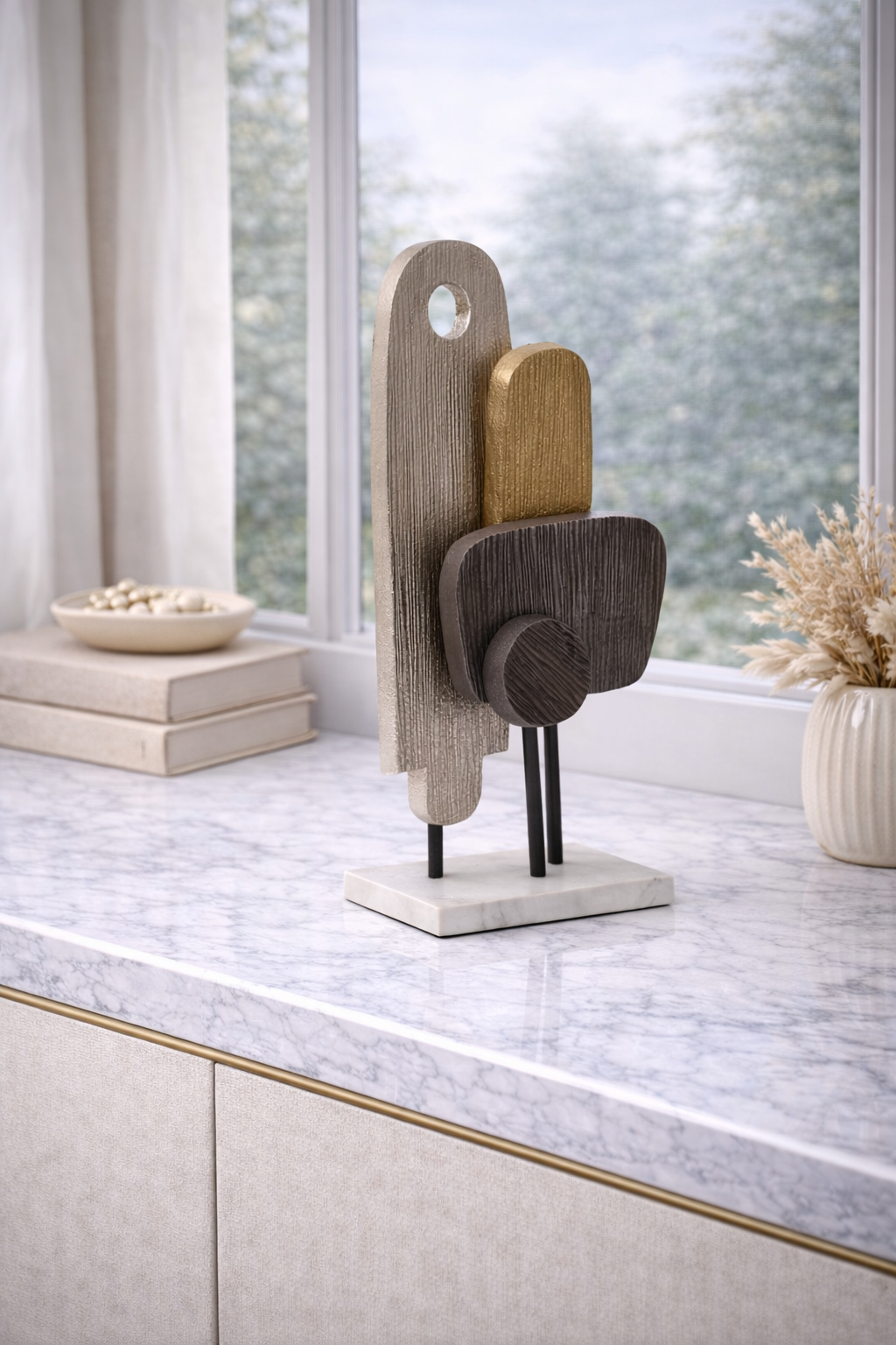 Simbolo Small Assorted Colour Metal Sculpture On Marble Base