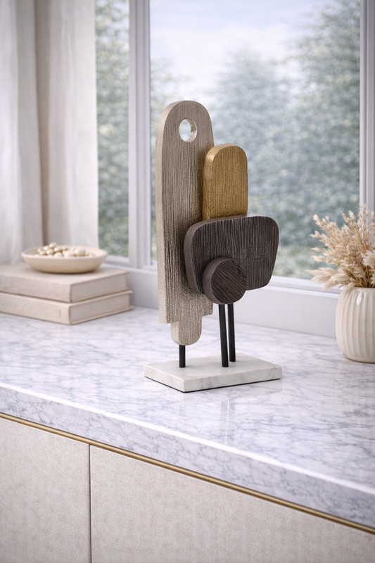 Simbolo Small Assorted Colour Metal Sculpture On Marble Base