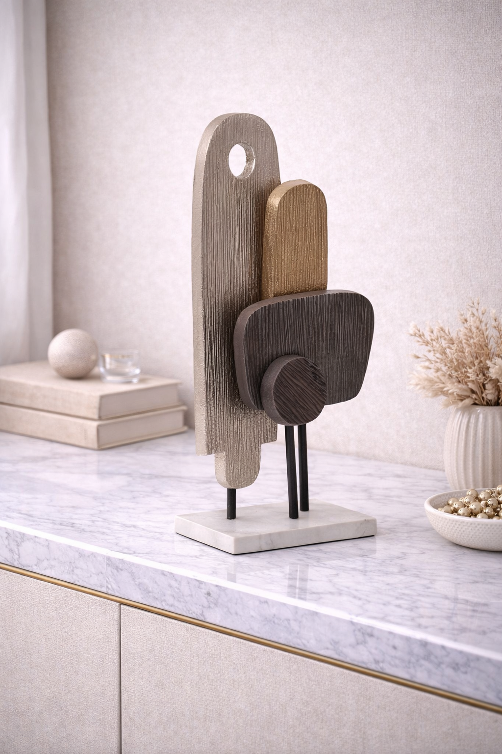Simbolo Small Assorted Colour Metal Sculpture On Marble Base