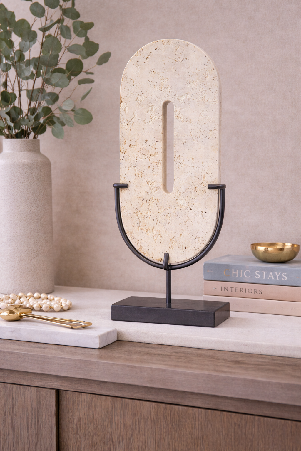 Tibor Travertine Large Sculpture