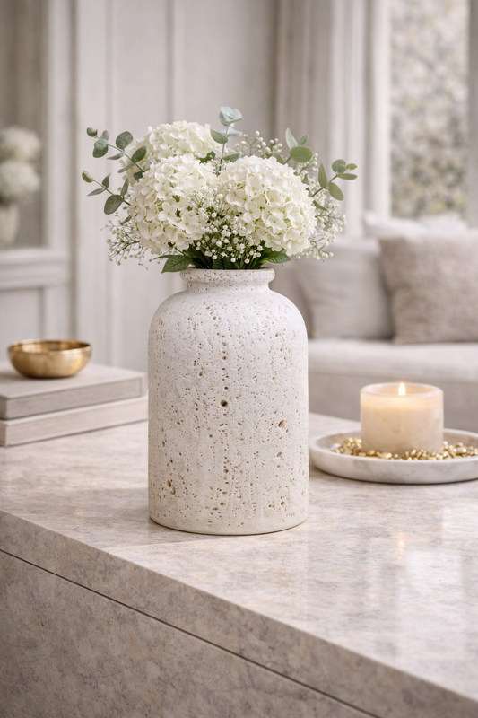 Tibor Travertine Tall Vase
