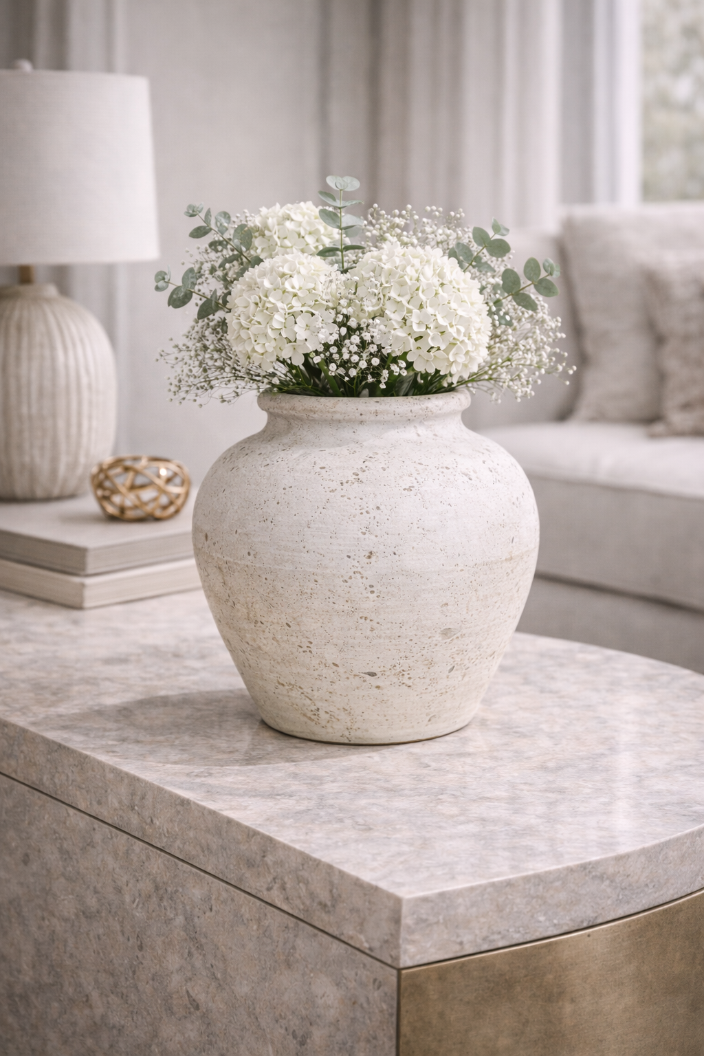 Tibor Travertine Vase