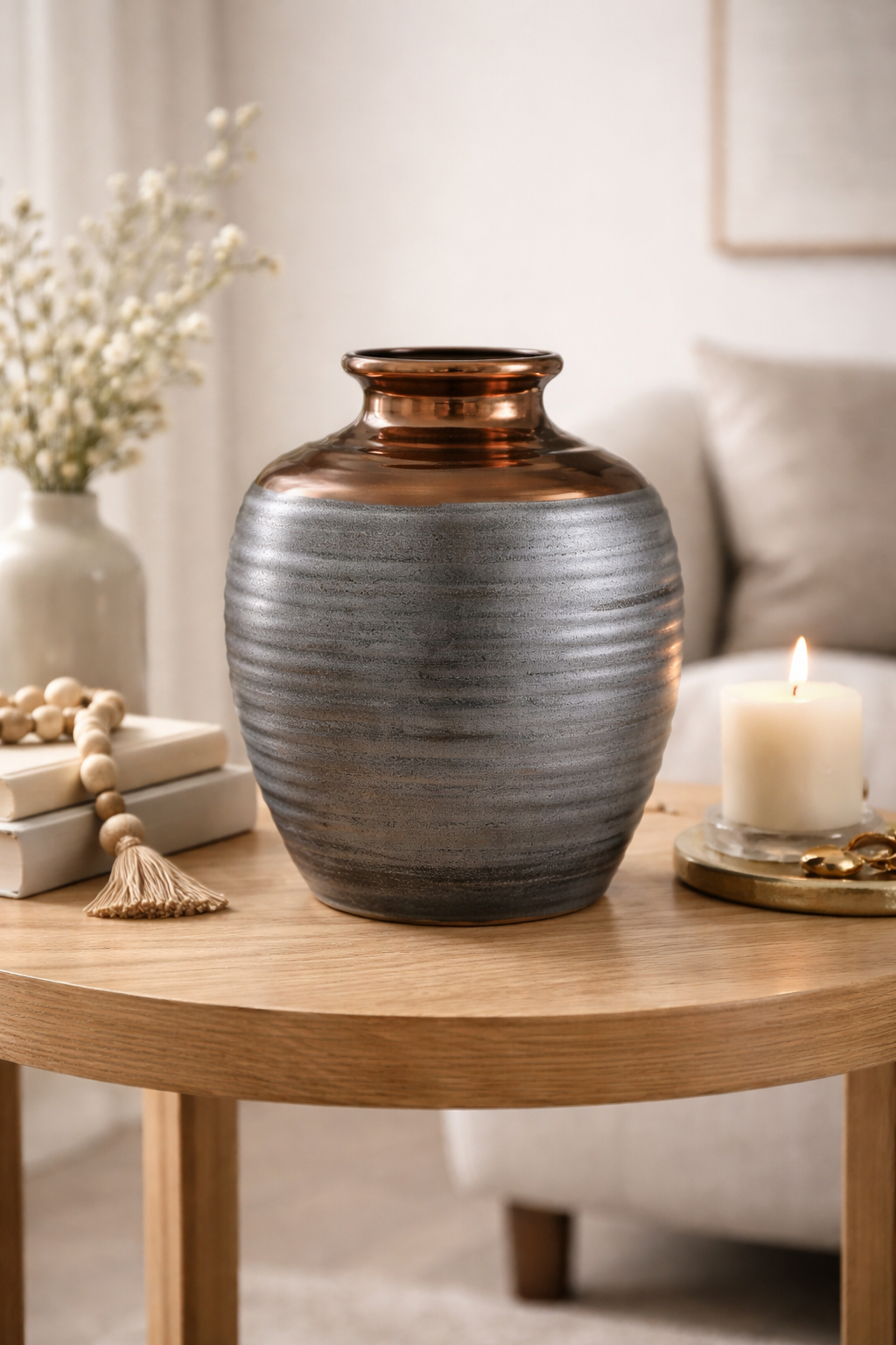 Zamak Large Barrel Vase